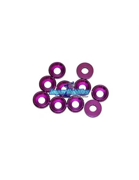 Rondelles cuvettes aluminum violet M4 (10 U.) Fussion FS-WE002PU - Rondelles en aluminium