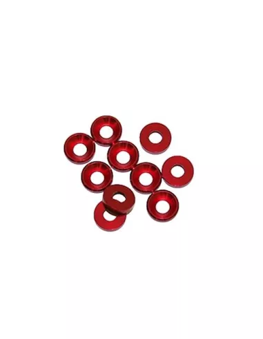 Aluminium Cone Washer - Red M4 (10 U.) Fussion FS-WE007 - Aluminium Washers