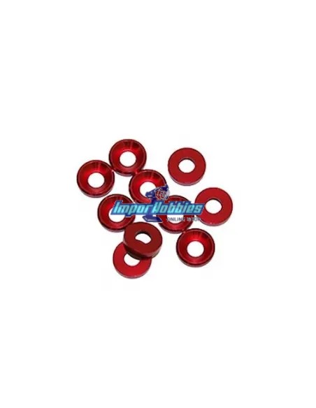 Arandela aluminio cónica roja M4 (10 Uds.) Fussion FS-WE002R - Arandelas de aluminio