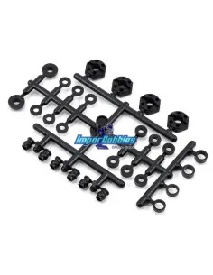 Hexágonos plásticos + casquillos Kyosho Ultima RB6 / RB6.6 / SB Dirt Master / RB7 / RB7.5 / SC / SC6 UM603B - UB042 - Repuesto