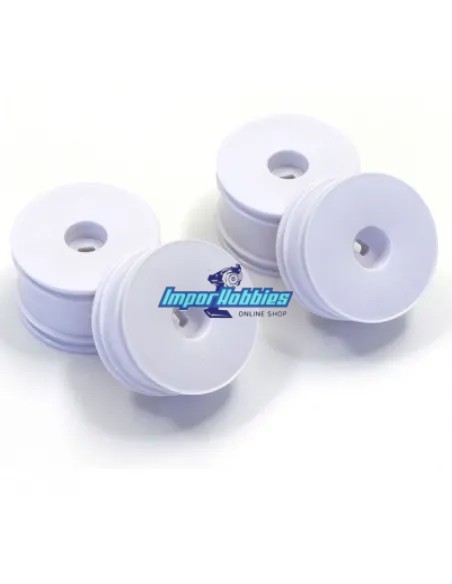 Set jantes blanches Av & Ar (4 U.) Kyosho Mini-Z Buggy MBH002W - Pneus et Jantes Kyosho Mini-Z Buggy