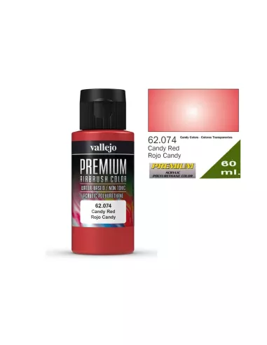 Pintura Vallejo Premium Rojo Candy 60ml. 62.074 - Container Vallejo Premium 60ml.