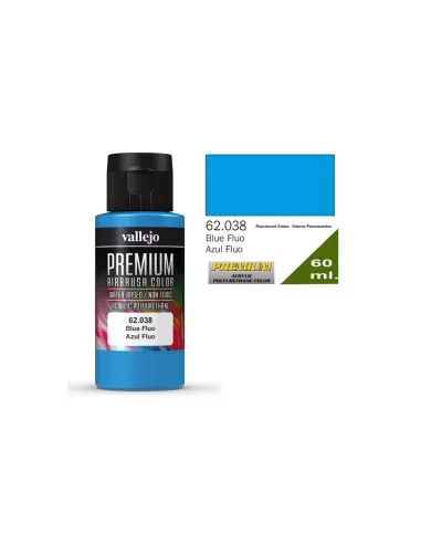 Pintura Vallejo Premium Azul Fluorescente 60ml. 62.038 - Container Vallejo Premium 60ml.