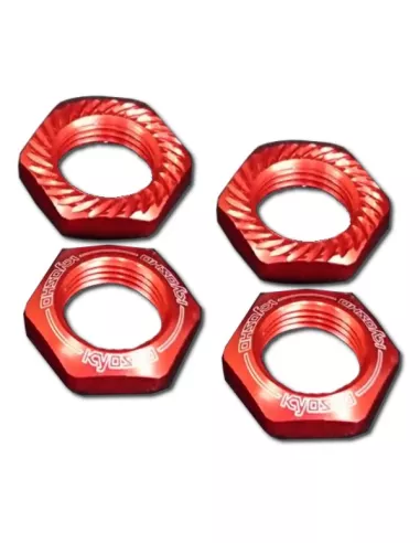 Red Serrated Wheel Nuts 17mm 1/8 (4 U.) Kyosho IFW472R - Kyosho Inferno 7.5 / Neo / Neo Race Spec - Spare Parts & Option Parts
