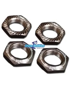 Gun Metal Serrated Wheel Nuts 17mm 1/8 (4 U.) Kyosho IFW472GM - Kyosho Inferno 7.5 / Neo / Neo Race Spec - Spare Parts & Option 