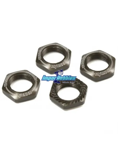 Ecrous de roues 17mm 1/8 canneles Gun Metal (4 Uds.) Kyosho IFW472GM - Kyosho Inferno 7.5 / Neo / Neo Race Spec - Pièces detaché