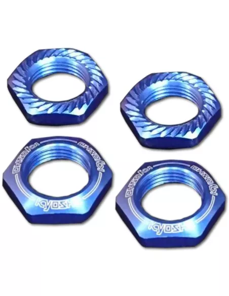 Blue Serrated Wheel Nuts 17mm 1/8 (4 U.) Kyosho IFW472BL - Kyosho Inferno 7.5 / Neo / Neo Race Spec - Spare Parts & Option Parts