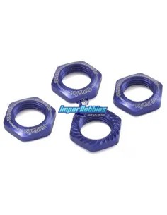 Ecrous de roues 17mm 1/8 canneles bleu (4 Uds.) Kyosho IFW472BL - Kyosho Inferno 7.5 / Neo / Neo Race Spec - Pièces detachées et 2