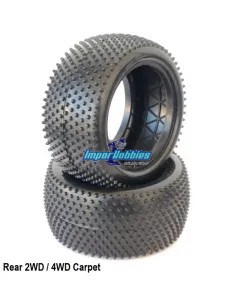 Ruedas VP-Pro Mad Runner V2 Carpet traseras 1/10 Buggy 2WD / 4WD Soft - Solo Goma (2 U.) VP410V2U-UF - Pneus 1/10Th Buggy VP-Pro