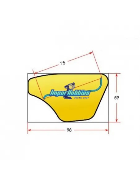 Alerón amarillo universal con Wickerbill 1/8 Buggy VP-Pro WN-008Y - Alerones y arandelas de alerón 1/8 Scale