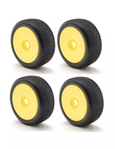 Sweep Square Armor - Extra Soft Blue Preglued Tires/ Yellow (4 U.) SW-306BP - Clearances - Outlet