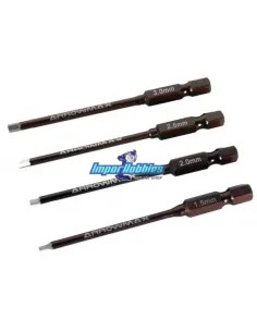 Power Tool Tip Set 1/4  4 Pieces With Plastic Case -1.5 - 2.0 - 2.5 - 3.0mm Arrowmax AM500902 - Arrowmax Tools 2
