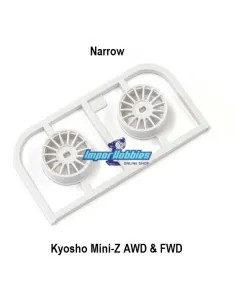 Wheel Set Narrow - White Offset 0 (2 U.) Kyosho Mini-Z AWD / FWD MDH100W-N0 - Wheels - Kyosho Mini-Z AWD & FWD