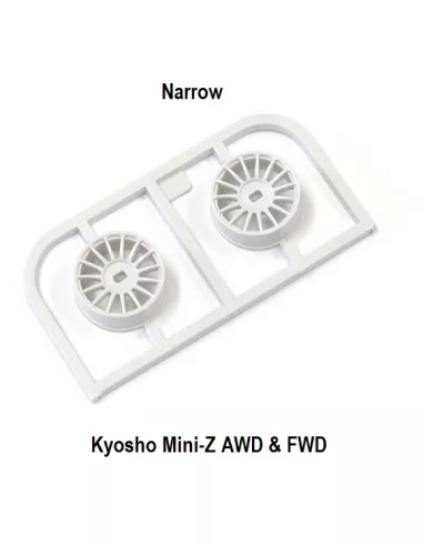 Wheel Set Narrow - White Offset 0 (2 U.) Kyosho Mini-Z AWD / FWD MDH100W-N0 - Wheels - Kyosho Mini-Z AWD & FWD