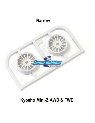 Llanta estrecha blanca Offset 1.5 (2 Uds.) Kyosho Mini-Z AWD / FWD MDH100W-N15 - Llantas Kyosho Mini-Z AWD & FWD
