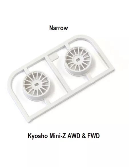 Wheel Set Narrow - White Offset 2.5 (2 U.) Kyosho Mini-Z AWD / FWD MDH100W-N25 - Wheels - Kyosho Mini-Z AWD & FWD