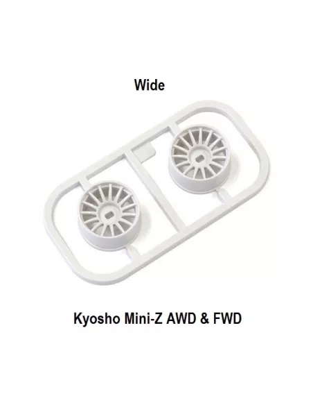 Wheel Set Wide - White Offset 0 (2 U.) Kyosho Mini-Z AWD / FWD MDH100W-W0 - Wheels - Kyosho Mini-Z AWD & FWD