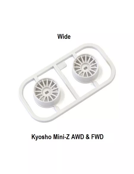 Wheel Set Wide - White Offset 1.0 (2 U.) Kyosho Mini-Z AWD / FWD MDH100W-W1 - Wheels - Kyosho Mini-Z AWD & FWD