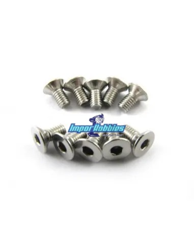 Tornillos de acero inoxidable 3X6mm cabeza cónica (10 Uds.) Fussion FS-TFX3006
