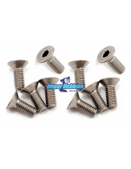Tornillos de acero inoxidable 3X8mm cabeza cónica (10 Uds.) Fussion FS-TFX3008