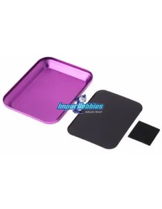 Aluminum Alloy Screw Tray With Magnetic Pad - Purple 106x86mm Fussion FS-B090 - Storage Boxes & Aluminum Screw Tray