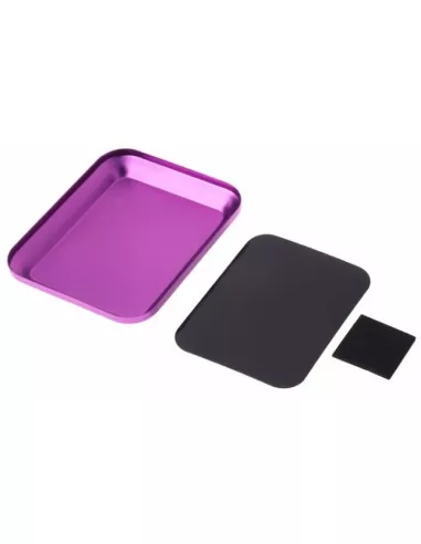 Aluminum Alloy Screw Tray With Magnetic Pad - Purple 106x86mm Fussion FS-B090 - Storage Boxes & Aluminum Screw Tray
