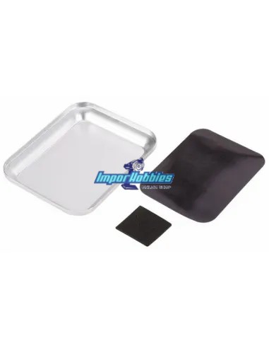 Plateau de vis d'aluminium avec la garniture magnétique - Argent 106x86mm Fussion FS-B091 - Boites de stockage & Plateau à vis e