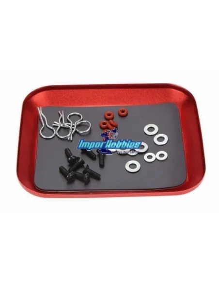 Bandeja organizadora tornillos imantada plata 106x86mm Fussion FS-B091 - Cajas almacenamiento y bandejas de aluminio para tornil