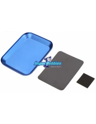 Plateau de vis d'aluminium avec la garniture magnétique - Bleu 106x86mm Fussion FS-B093 - Boites de stockage & Plateau à vis en 