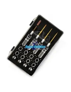 Set d`outils miniatures Honeycomb - 4 Pcs. & Caisse Mini-Z 1/28 Arrowmax AM490910 - Outils Kyosho Mini-Z