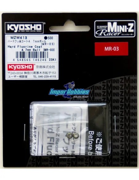 Rotules 4.7mm traitement fluorine dur (2 U.) Kyosho Mini-Z MR-03 / RWD MZW413 - Kyosho Mini-Z MR-03 Sports / MR-03 VE - Pièces d
