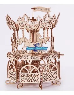 Mechanical 3D Puzzle - Classic Carousel - Eco Friendly Plywood Wood Trick WT11 - 3D Wooden Mechanical Puzzles