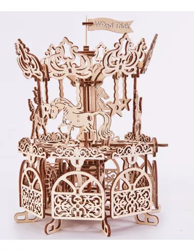 Mechanical 3D Puzzle - Classic Carousel - Eco Friendly Plywood Wood Trick WT11 - 3D Wooden Mechanical Puzzles