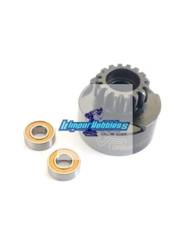 Cloche d'embrayage ventilée 16T + roulements 5x11x4mm VP-Pro RS-504-16T - Cloches d'embrayage