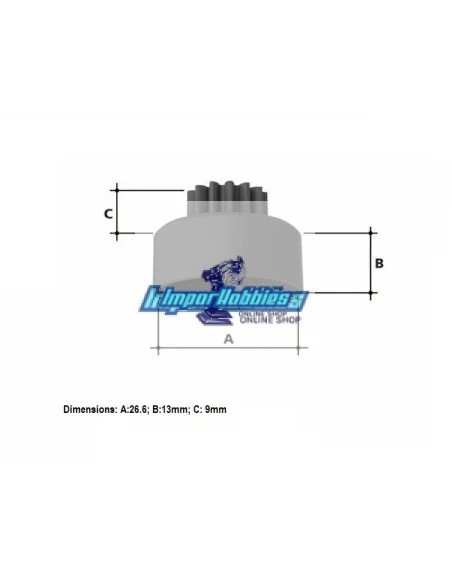 Cloche d'embrayage ventilée 16T + roulements 5x11x4mm VP-Pro RS-504-16T - Cloches d'embrayage
