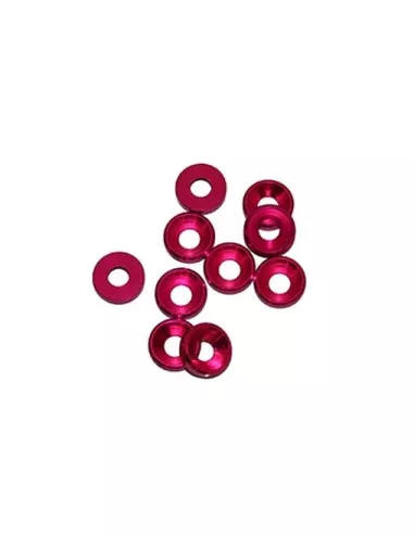 Aluminium Cone Washer - Pink M4 (10 U.) Fussion FS-WE010 - Aluminium Washers