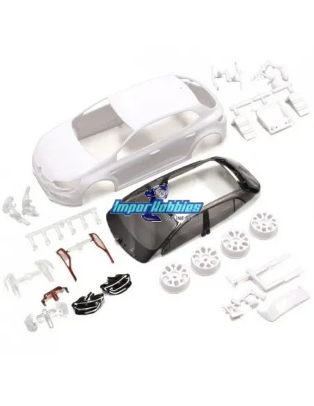 White Body Painting 98mm Renault Megane R.S. Kyosho Mini-Z FWD MZN187 - Body Shells to Paint - White Kyosho Mini-Z