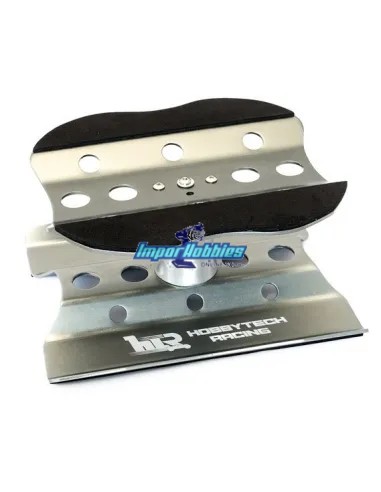 Support pivotant en aluminium gris métallisé pour voiture 1/10 & 1/8 Hobbytech HT421800GM - Stands de maintenance