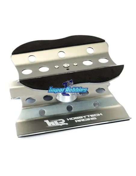 Support pivotant en aluminium gris métallisé pour voiture 1/10 & 1/8 Hobbytech HT421800GM - Stands de maintenance