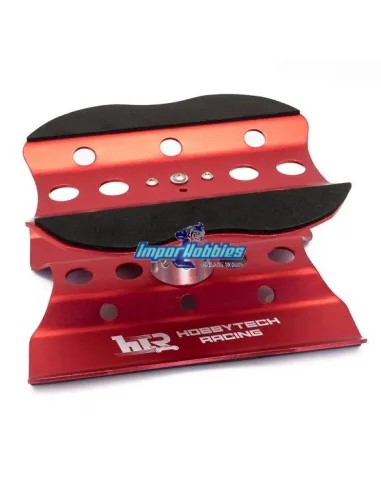 Banco de trabajo giratorio en aluminio rojo metalizado escala 1/10 & 1/8 Hobbytech HT421800R - Mesas de trabajo