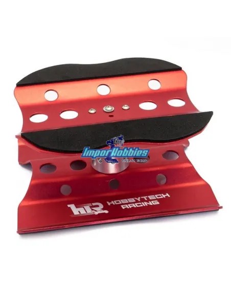 Support pivotant en aluminium rouge métallisé pour voiture 1/10 & 1/8 Hobbytech HT421800R - Stands de maintenance