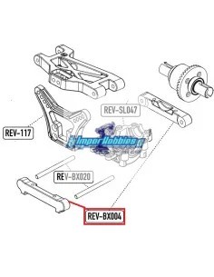Front Lower Suspension Holder FF - Aluminum Hobbytech BXR S1 / BXR S2 / BXR MT REV-OP26  - Spare Parts - Upgrade 2