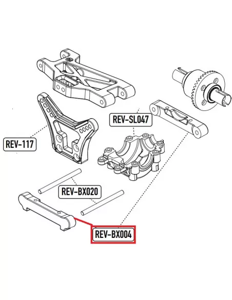 Front Lower Suspension Holder FF - Aluminum Hobbytech BXR S1 / BXR MT REV-OP26 - Hobbytech BXR S1 RTR & BXR S1 Kit - Spare Parts