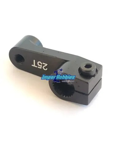 Horn aluminio negro 25T 15.5mm Team Associated B6 / B6.1 / SC6.1 VP-Pro RS-718-25T - Horns y arandelas montaje servo