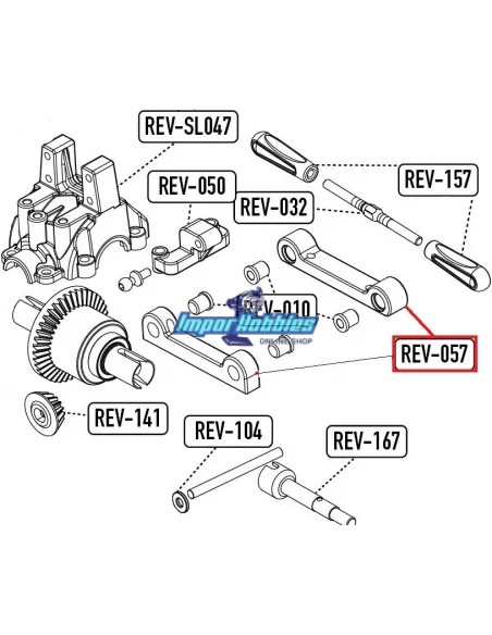Placa trasera aluminio RR 2.5º Hobbytech Survolt / Revolt / ST10 / BXR S1 / BXR MT REV-OP09 - Repuesto y opciones