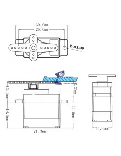 Micro Servo Power HD 1/18 Scale 1.3Kg - 0.14s HD-1600A - R/C Servos 2