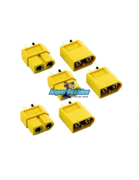 Conector XT60 macho - hembra (3 Pares) Fussion FS-00018 - Conectores RC