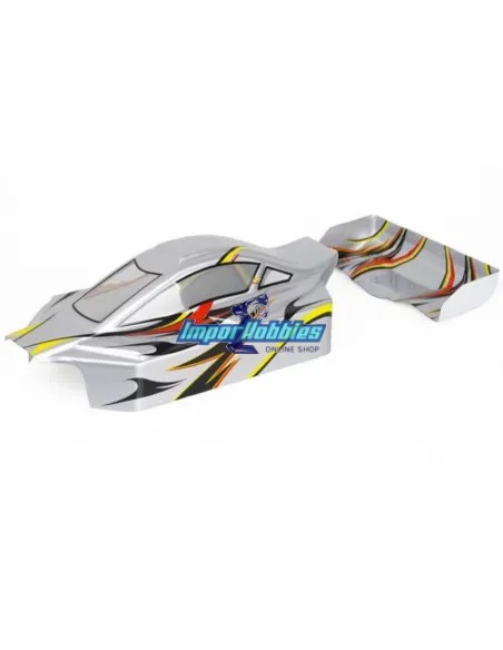 Carrosserie peinte gris argenté & Aileron Hobbytech Survolt / Revolt CA-114 - Hobbytech Revolt / Survolt BX10 - Pièces detachées