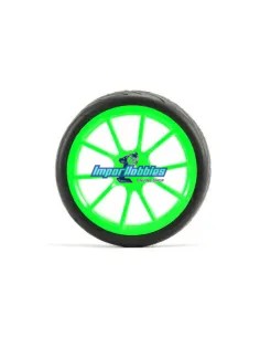 Wheels 1/10 Touring Rubber 26mm Street Glued In 10SP Green Rim (4 U.) Fastrax FAST0072G - 1/10 Scale Touring Tires . Rubber & Fo 2