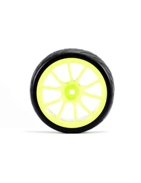 Wheels 1/10 Touring Rubber 26mm Street Glued In 10SP Yellow Rim (4 U.) Fastrax FAST0072Y - 1/10 Scale Touring Tires . Rubber & F